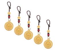 TOYANDONA Llavero Giratorio de Metal Colgante de Caballo Chino, 5 Piezas, Colgante de Bolso Vintage para Año Chino, Adorno de Moneda Zodiacal, Accesorio para Bolsos y Regalos