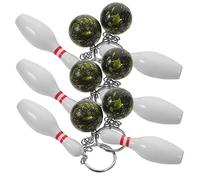 TOYANDONA Llaveros Cartera Pequeña 6Pcs Bolos Llavero Artesanía Verde Casual Metal Regalos De Coche Mochilas