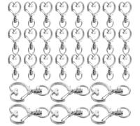 TOYANDONA Llaveros de Aleación de Zinc Forma de Corazón Melocotón Color Plata Pack de 50 Unidades Hebillas de Llavero Resistente Ideales para Decorar Auto o Mochila