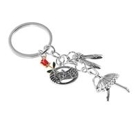 TOYANDONA Llaveros de Bailarina Ballet 6 Piezas con Dije Rosa y Zapatillas Accesorio Decorativo de Aleación de Zinc Obsequio para Niñas y Amantes Danza Adecuado para Llaves y Bolsos