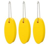 TOYANDONA Llaveros Flotantes Ovalados de 3 Piezas, Llavero Creativo de Pu Ecológico Amarillo, Resistente al Agua para Deportes Acuáticos, Navegación, Pesca y Playa