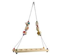 TOYANDONA Madera Natural Colgante para Pájaros con Columpio y Escalera para y Periquitos Juguete de Equilibrio y Ejercicio para Mascotas