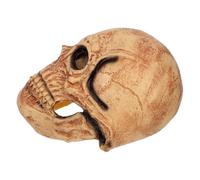 TOYANDONA Máscara de Calavera para Halloween con Mandíbula Móvil de Látex Beige, Ajustable y Resistente para Fiesta de Disfraces y Reuniones Espeluznantes