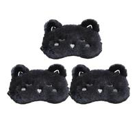TOYANDONA Máscara para Dormir de Dibujos Animados 3 Piezas Felpa y Seda, Antifaz Portátil para Aliviar Estrés y Relajar Músculos, Adecuado para Mujeres