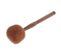 TOYANDONA Mazo de Madera Artesanal para Cuencos, Mediano Color Marrón Oscuro, Varita de Fieltro de Lana, Palo de Percusión para Meditación y Terapia Sonora, Herramienta para Cuencos