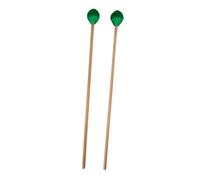 TOYANDONA Mazos de Marimba Profesionales 2 Piezas Cabezas Verdes Intermedias, Palillos de Percusión de Madera Ecológica para Xilófono y Otros Instrumentos Musicales de Percusión