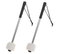 TOYANDONA Mazos de Percusión y Mango de Acero Inoxidable con Cabeza de Fieltro 2 Piezas Portátiles para Tocar Bombo y Caja en Grupos de Amigos Aficionados Batería