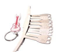 TOYANDONA Medidor De Radio De Diapasón Para Guitarra, Herramienta De Luthier 10 Piezas De Metal Con Llavero, Tamaños Variados 7,25-20, Para Calibrar Puentes y Configurar Cuerdas