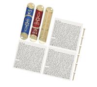 TOYANDONA Mezuzá con Pergamino Kosher para Puerta, Estuche Metálico Pintado Rojo, Azul y Beige, Juego de 3 Unidades para Decoración Hebrea y Bendición Judía en Inauguración de