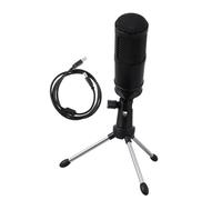 TOYANDONA Micrófono de Condensador USB Cardioide Negro para Conferencias | Aleación de Zinc, 192khz/24bit y =80db, 1 Set Cable de Datos, Trípode y Soporte