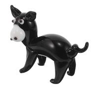 TOYANDONA Mini Figura de Burro de Cristal Negro, Estatua Pequeña de Vidrio Decorativa, Mini Escultura Animal para Hogar y Oficina, Figura Coleccionable para Estantería y Escritorio
