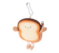 TOYANDONA Mini Monedero para Monedas con Forma de Pan Tostado, Compacto y Resistente, Hecho de Tela sin Pelusas con Cadena Colgante para Estudiantes y Jóvenes