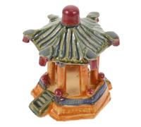 TOYANDONA Miniature Chinese Pavilion Ceramic Fish Tank Ornament Cozy Fish Shelter Elegant Desktop Decor Traditional Asian Zen Garden Bonsai Accessory