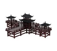 TOYANDONA Miniature Chinese Pavilion Figurine Retro Pagoda Sculpture For Zen Garden Aquarium and Terrarium Decor Detailed Asian Architectural Model For Micro Landscape