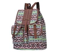 TOYANDONA Mochila y Cierre de Cordón Vintage para Mujer Diseño Étnico de Viaje de Lona Resistente Adecuado para Fitness y Viajes para Fitness y Viajes
