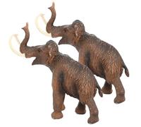 TOYANDONA Modelo Realista de Mamut Prehistórico de Plástico, 2 Piezas, Figura de Animales Salvajes para Decoración y Juguete Educativo Infantil, Colección de Criaturas de Vida Silvestre