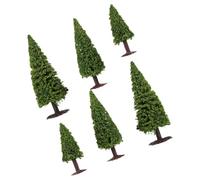 TOYANDONA Modelos de Árboles de Pino Miniatura 6 Piezas 125 CM 10 CM 9 CM Color Verde Militar para Maquetas y Manualidades Decoración Realista para Dioramas y Mesa de Arena