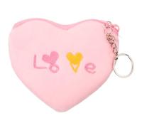 TOYANDONA Monedero de Peluche Pequeño Forma de Corazón para Niña Bolso Suave y Compacto para Llaves y Monedas Accesorio Portátil Rosa para Uso Diario