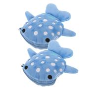 TOYANDONA Monedero Pequeño para Mujer De Peluche Forma De Tiburón, 2 Unidades, Color Azul, Cremallera, Bolso Compacto para Monedas y Objetos Pequeños, Uso Diario y Obsequio