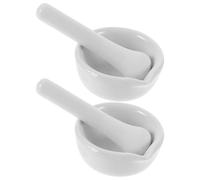 TOYANDONA Mortero de Porcelana 60 MM con Mano de Mortero Juego de 2 Piezas para Triturar Ajo y Especias Herramienta Manual para Cocina y Laboratorio Limpieza Fácil y Agarre Ergonómico