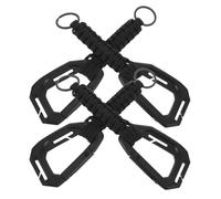 TOYANDONA Mosquetones Tácticos Ajustables para Exteriores Juego de 4 Piezas Negro Mosquetón Correa Resistente para Colgar Botellas Llavero Portátil Adecuado para Senderismo Montañismo y