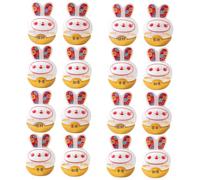 TOYANDONA Muñeca De Conejo Orejas Conejito Lindo Peluche Felpa Animales De Juguete Estatuilla De Conejo Estatuas De Conejos De Escritorio Resina 4 Piezas X 4