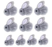 TOYANDONA Muñeco De Conejo Pequeño De Peluche Gris 4 Cm para Manualidades, 10 Piezas para Proyectos DIY, Accesorios para Ropa Creativos, Ideales para Adultos y Niños