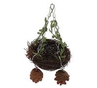 TOYANDONA Nido Colgante De Ratán Natural para Loros y Pájaros, Juguete Columpio Resistente, Tamaño Mediano, Adecuado para Jaulas Pequeñas y Medianas, Apto para Periquitos y Cacatúas Domésticas