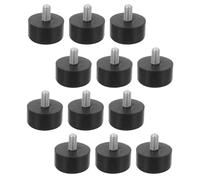 TOYANDONA Niveladores Ajustables para Patas de Muebles M6 Rosca Negra de Goma Antideslizante, Paquete de 12 Piezas para Camas y Sofás, Diseño Resistente y Fácil Instalación
