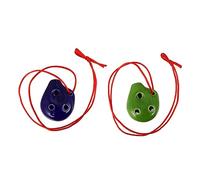 TOYANDONA Ocarina de Cerámica Roja de 6 Agujeros para Principiantes con Cordón y Partitura, Instrumento Mini para Aprendizaje y Creación Sonora Color Aleatorio