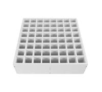 TOYANDONA Organizador de Almacenamiento de Pintura Acrílica Blanco 64 Compartimentos de Madera Soporte Vertical Ligero para Botellas de 59ml Adecuado para Estudio de Arte y Taller