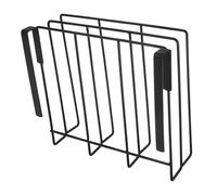 TOYANDONA Organizador de Tablas de Cortar de Acero Inoxidable Doble Soporte Colgante bajo Mueble Ahorro de Espacio Cocina Acabado Negro Elegante para Almacenamiento de Tablas Grandes y