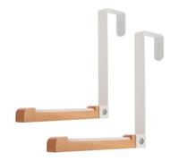 TOYANDONA Organizador Estructura 2 Plegables Puerta Ganchos para Baño de Hierro y Madera Estable para Colgar en Abrigos y Chaquetas Apartamentos Pequeños