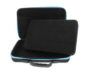 TOYANDONA Organizador Portátil para Aceites Esenciales 10 Ml Estuche de Almacenamiento Compartimentos Acolchados Bolsa de Viaje Negra Borde Azul para Aromaterapia Profesional y Uso Diario