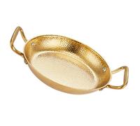 TOYANDONA Paellera de Acero Inoxidable Olla Doble Asa para Cocina Diaria Resistente Altas Temperaturas Sartén Plana para Mariscos y Guisos Ahorro de Energía y Durabilidad