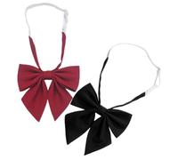 TOYANDONA Pajaritas para Mujer Ajustables en Tela Roja y Negra, 2 Unidades, Lazo de Cuello para Decoración de Graduación, Accesorios para Estudiantes y Fiestas Formales