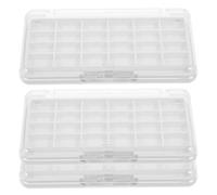 TOYANDONA Paleta de Sombras de Ojos Vacía 24 Ranuras Organizador de Maquillaje Portátil de Plástico Resistente con Tapa Transparente Set de 3 Unidades para Viaje y Uso Profesional