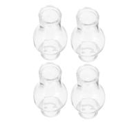 TOYANDONA Pantallas de Lámpara de Aceite Vintage de Vidrio Transparente, Chimeneas Pequeñas Resistentes al Viento para Lámparas de Queroseno, Juego de 4 Piezas para Iluminación de
