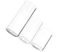 TOYANDONA Pantallas Transparentes de Vidrio para Velas de Pilar 3 Piezas (47x60, 47x90, 47x120 Mm) Resistentes al Viento, Candelabros Cilíndricos para Decoración de Hogar, Bodas y Fiestas