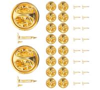 TOYANDONA Pasadores de Seguridad para Broches Esmaltados 50 Piezas de Cierres de Pasador Bloqueo de Cobre Dorado Respaldo Profesional para Alfileres de Manualidades y Fabricación de Joyas