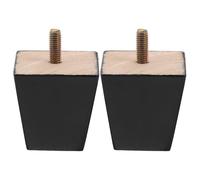 TOYANDONA Patas para Muebles de Madera Negra 2 Piezas Forma Cuadrada, Compatibles Generales y Fáciles de Reemplazar para Mesas, Sofás y Camas