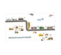 TOYANDONA Pegatina Decorativa para Pared de Habitación Infantil Set 2 Piezas 30X60 CM Pegatina Cognitiva de Excavadora y Semáforo Colores Brillantes para Decoración de Dormitorios y