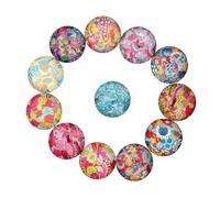 TOYANDONA Pegatina para Refrigerador Imán 20 Piezas 10 MM Colores Surtidos Diseño Chino Decoración DIY para Nevera Oficina y Pizarra