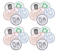 TOYANDONA Pegatinas Autoadhesivas para Contenedores de Basura y Reciclaje, Pvc Resistente Intemperie, 24 Unidades (15 Cm), para Uso en Interiores y Exteriores en Hogar, Oficina y
