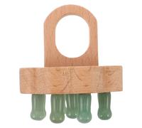 TOYANDONA Peine de Madera para Masaje del Cuero Cabelludo Unisex, Cabeza de Jade Natural Verde, Dientes Anchos, Ligero y Ergonómico para Cuidado Facial y Desenredado en Casa y Viaje