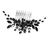 TOYANDONA Peineta de Novia Negra Cristales de Imitación Accesorio Lateral Cabello Joyería Nupcial Elegante para Bodas y Eventos Obsequios Diseño Resistente y Versátil