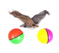 TOYANDONA Pelota Eléctrica Interactiva para Mascotas, Juguete De Ratón Motorizado De Plástico, Tamaño Pequeño, para Juego Acuático, Adecuada para Cachorros y Gatos, Pack De 2 Piezas Sin Batería