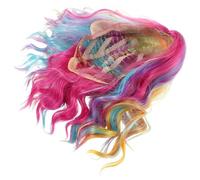 TOYANDONA Peluca Corta Rizada Sintética Arcoíris para Mujer y Niña Peluca Ondulada Colorida para Cosplay Halloween y Fiestas Temáticas Ligera y Fácil de Mantener Look Sirena