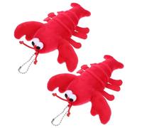 TOYANDONA Peluche Colgante De Cangrejo De Río para Niños, Tamaño Pequeño, Suave Felpa Roja, Juguete Decorativo Creativo para Bolsos y Fiestas, Set De 2 Piezas