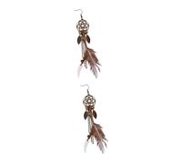 TOYANDONA Pendientes Bohemios de Aleación Atrapasueños y Hojas Colgantes, Color Marrón, para Mujer, Ideales para Fiestas y Salidas, Diseño Largo Estilo Bohemio